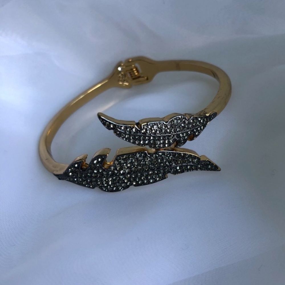 Betsey Johnson Gold Bracelet with Black Crystal Accents